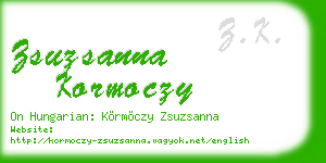 zsuzsanna kormoczy business card