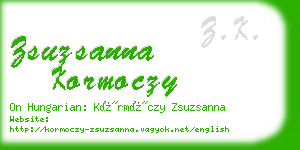 zsuzsanna kormoczy business card